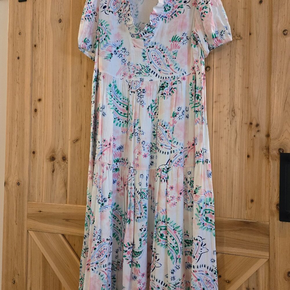 Ruffle collar maxi